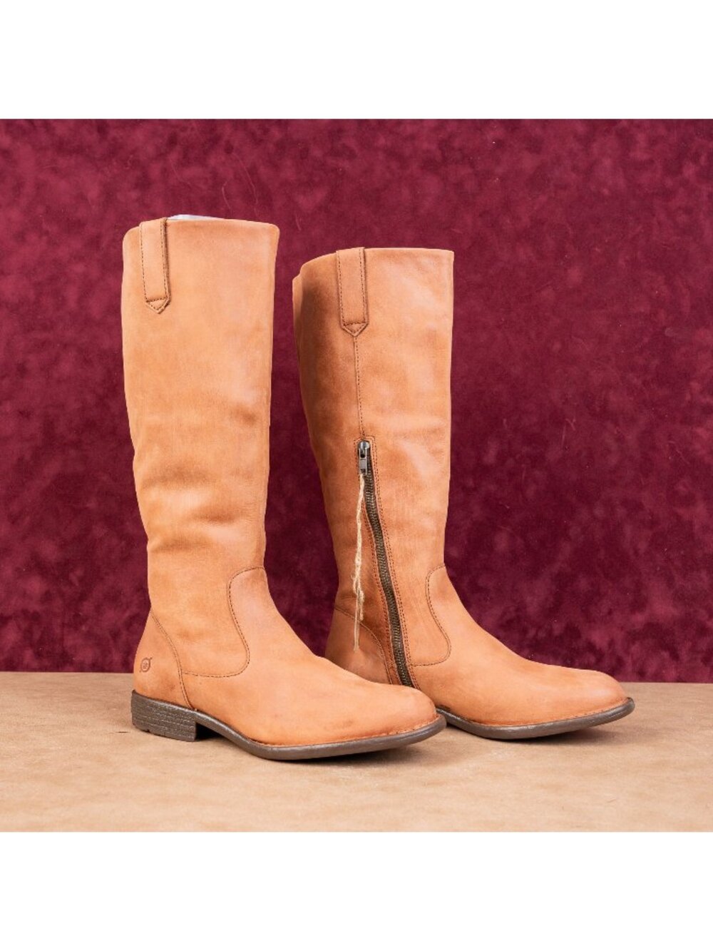 Born Women Shaunie Brown Leather Wide Calf Comfortable Farm Riding Knee Boots 8